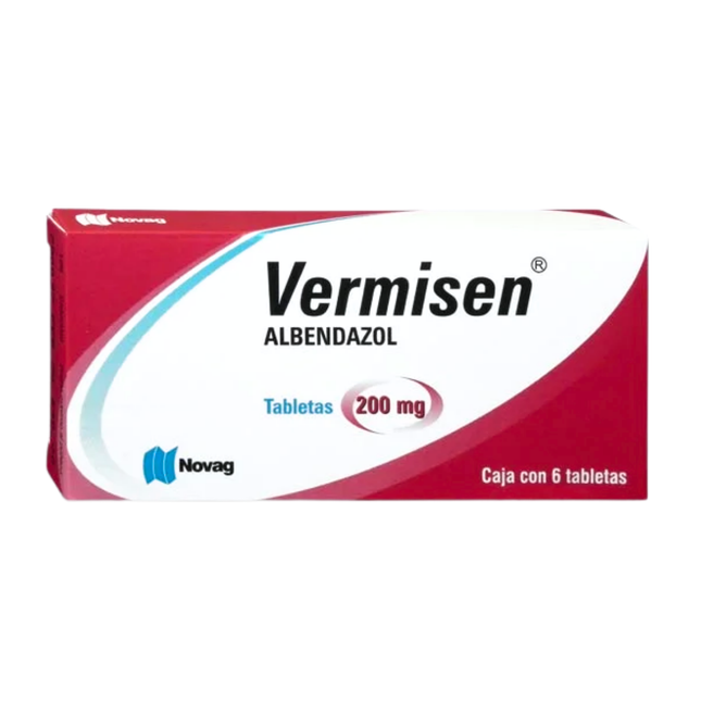 Albendazol 200mg Vermisen Caja con 6 Tabletas