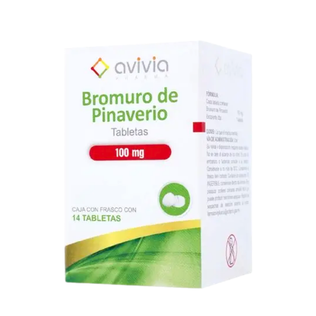 Bromuro de Pinaverio 100mg Caja de 14 Tabletas Avivia