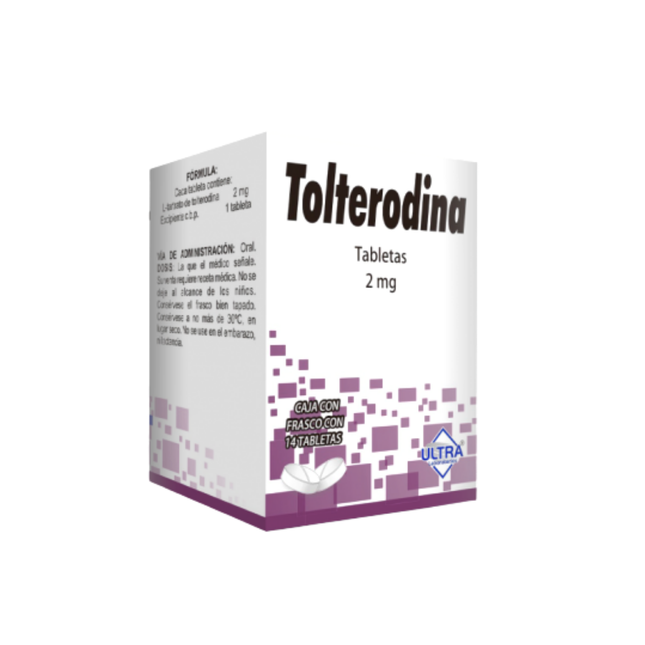 Tolterodina 2mg Caja con 14 Tabletas Ultra Laboratorios