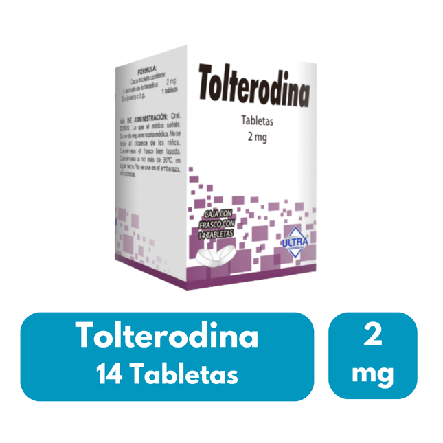 Tolterodina 2mg Caja con 14 Tabletas Ultra Laboratorios