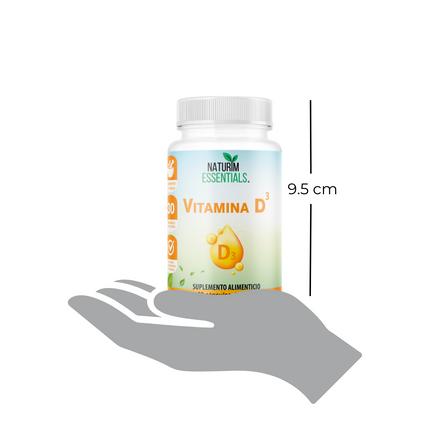 Vitamina D3 5000 UI Suplemento Alimenticio Naturim Essentials Colecalciferol Frasco con 30 Cápsulas de Softgel