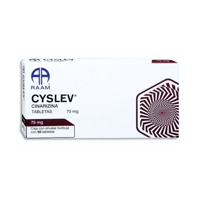 Cinarizina 75 mg 60 Tabletas Cyslev RAAM