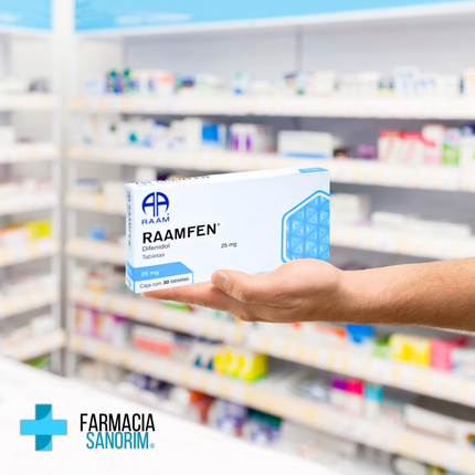 Difenidol 25 mg 30 Tabletas Raamfen RAAM