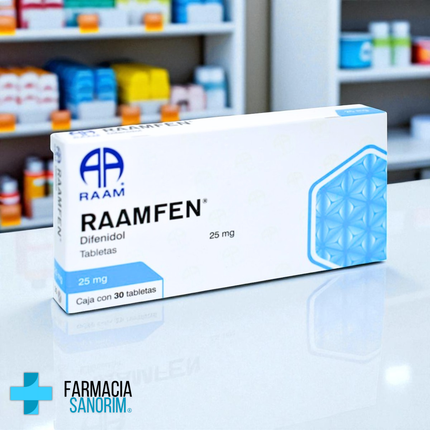 Difenidol 25 mg 30 Tabletas Raamfen RAAM