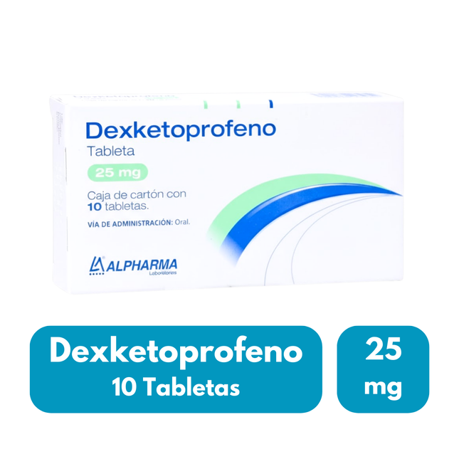Dexketoprofeno 25mg Caja con 10 Tabletas Alpharma Laboratorios