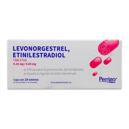 Levonorgestrel/Etinilestradiol 0.15mg/0.03mg Caja con 28 Tabletas