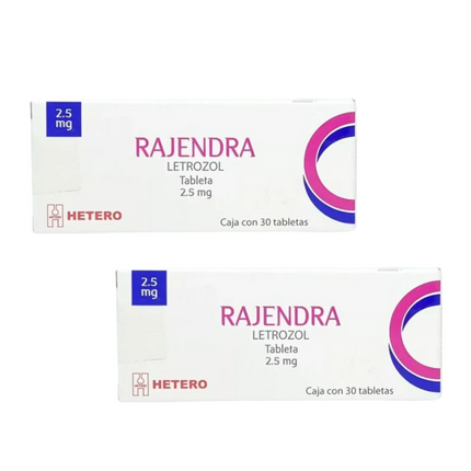 Rajendra (Letrozol) 2.5 mg Caja con 30 Tabletas Hetero Laboratorios