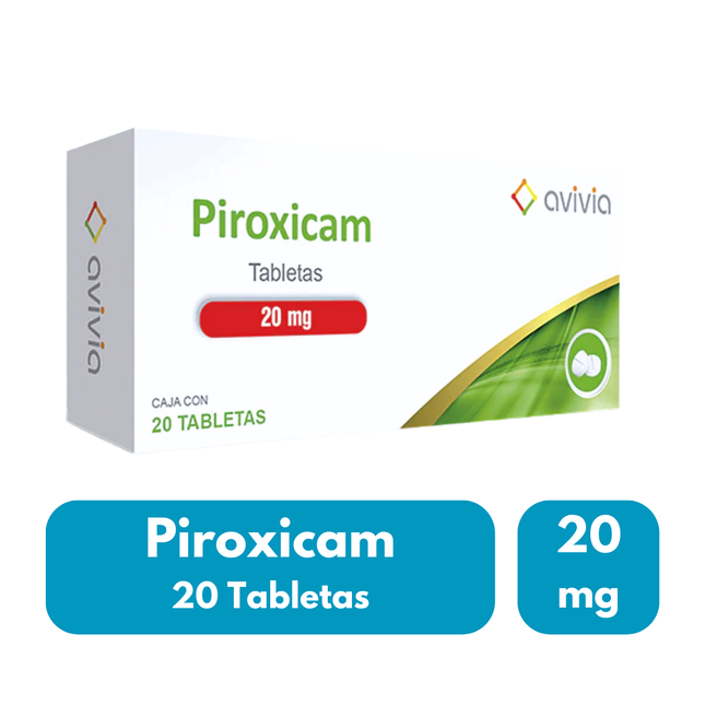 Piroxicam 20 mg caja con 20 tabletas Avivia