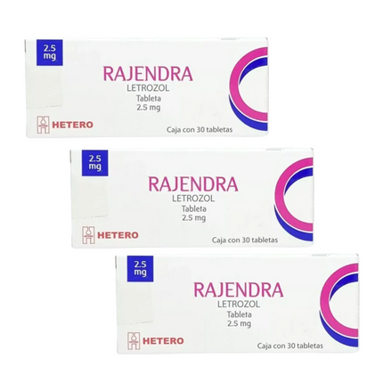 Rajendra (Letrozol) 2.5 mg Caja con 30 Tabletas Hetero Laboratorios