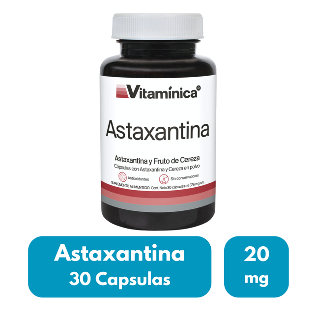 Astaxantina 20mg Caja con 30 cápsulas Vitamínica