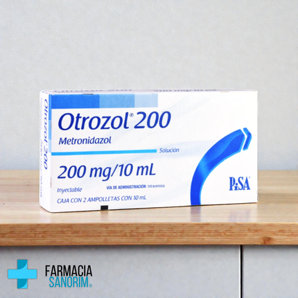 Otrozol 200 mg/10ml Metronidazol Caja c/2 ampolletas PiSA