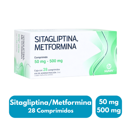Sitagliptina, Metformina 50mg/500mg Caja C/28 comprimidos Maver