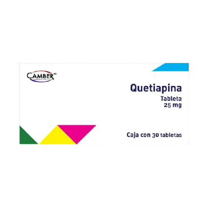 Quetiapina 25 mg Caja c/30 Tabletas Laboratorios Camber Pharma