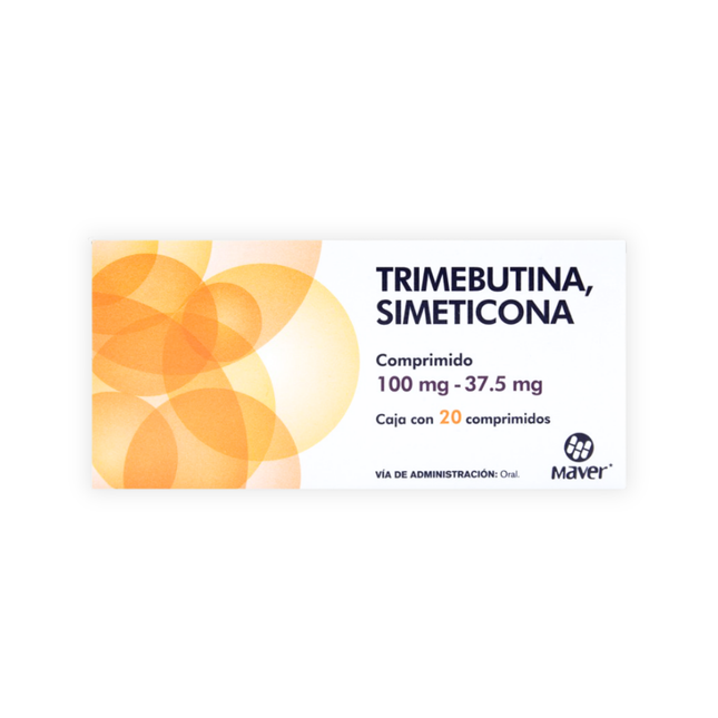 Trimebutina/Simeticona 100mg/37.5mg 20 Comprimidos Maver