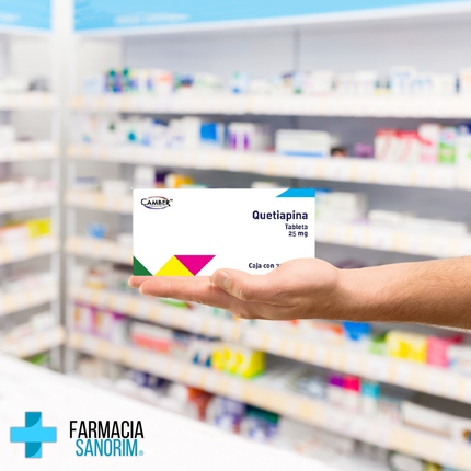 Quetiapina 25 mg Caja c/30 Tabletas Laboratorios Camber Pharma