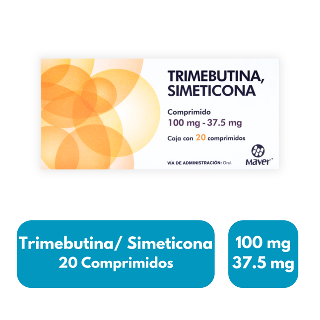 Trimebutina/Simeticona 100mg/37.5mg 20 Comprimidos Maver