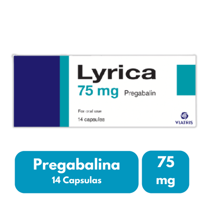 Lyrica (Pregabalina) 75mg Caja c/14 Cápsulas Lab. Viatris