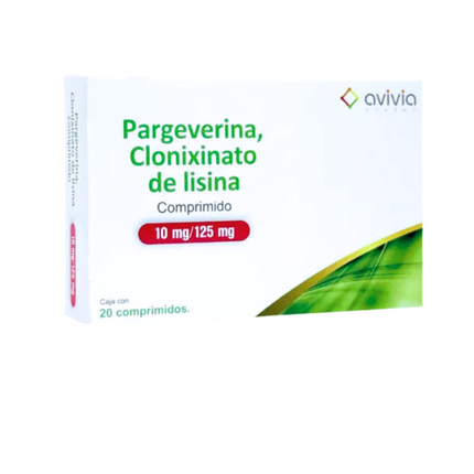 Pargeverina 10 mg Clonixinato de Lisina 125mg Caja con 20 Comprimidos