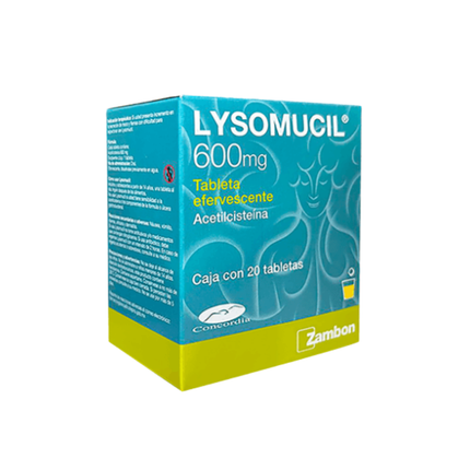 Acetilcisteína 600mg Lysomucil Caja C/20 Tabletas Efervescentes