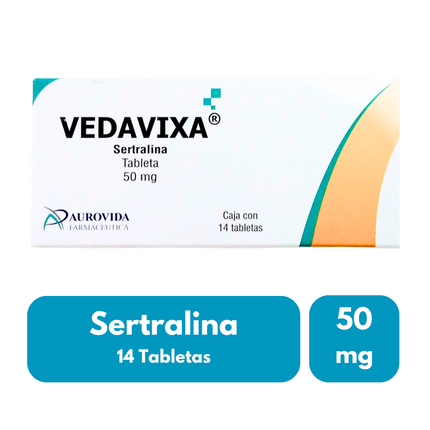 Vedavixa (Sertralina) 50 mg Caja con 14 Tabletas
