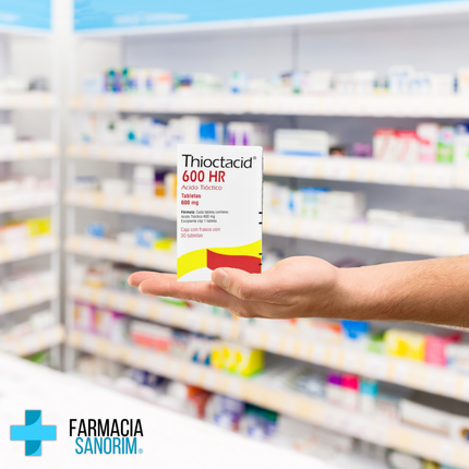 Acido Tioctico 600mg Thioctacid Caja Con Frasco con 30 Tabletas