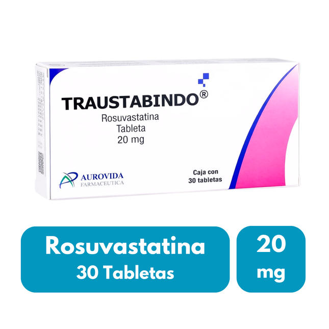 Traustabindo (Rosuvastatina) 20 mg Caja con 30 Tabletas