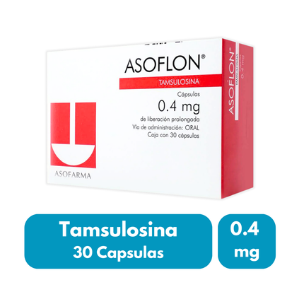Tamsulosina 0.4mg Asoflon LP 30 Capsulas liberación prolongada