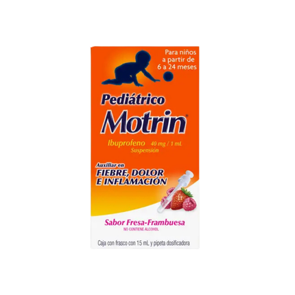 Motrin Pediatrico Ibuprofeno 40 mg / 1 mL 15 mL Fresa-Frambuesa