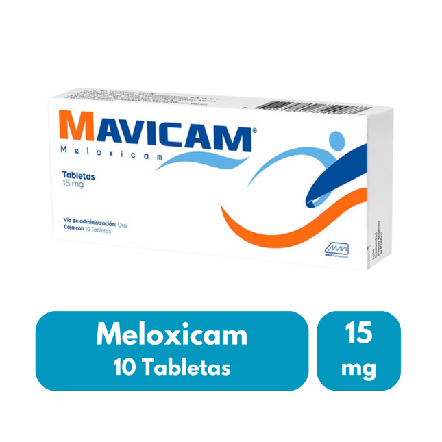 Meloxicam 15mg Caja con 10 Tabletas Mavicam