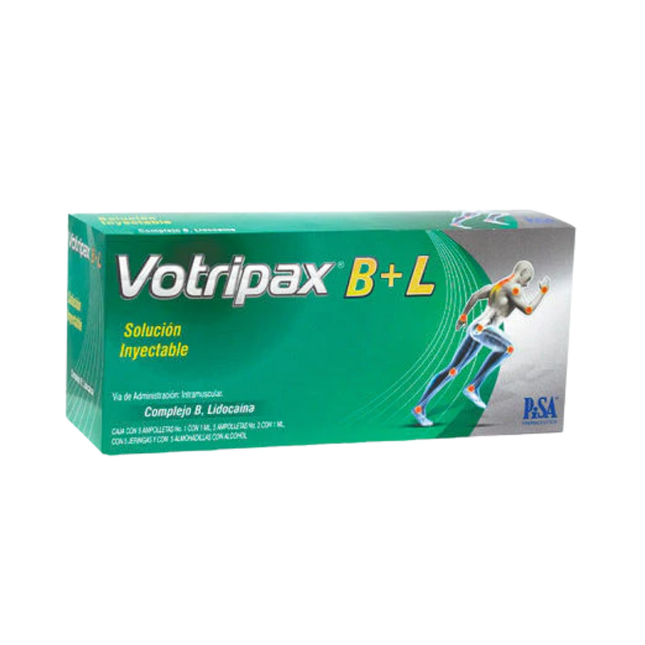 Votripax B+L (Complejo B, Lidocaina) Sol. Inyectable Caja con 5 Ampolletas