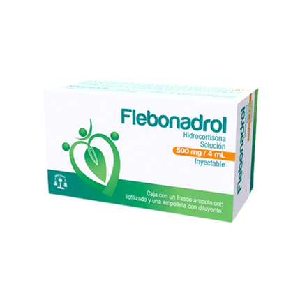 Flebonadrol (Hidrocortisona) 500mg/4ml Solucion Inyectable Caja 1 ampolleta