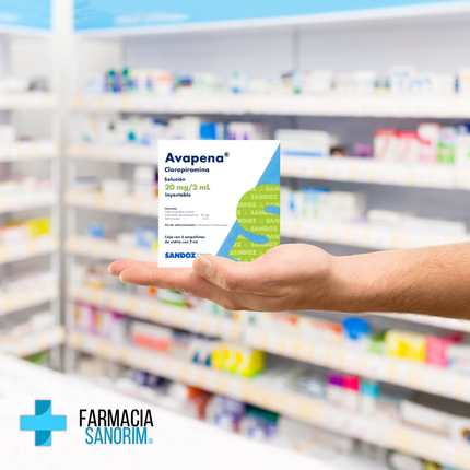 Avapena (Cloropiramina) Solución 20mg/2ml Inyectable 5 ampolletas