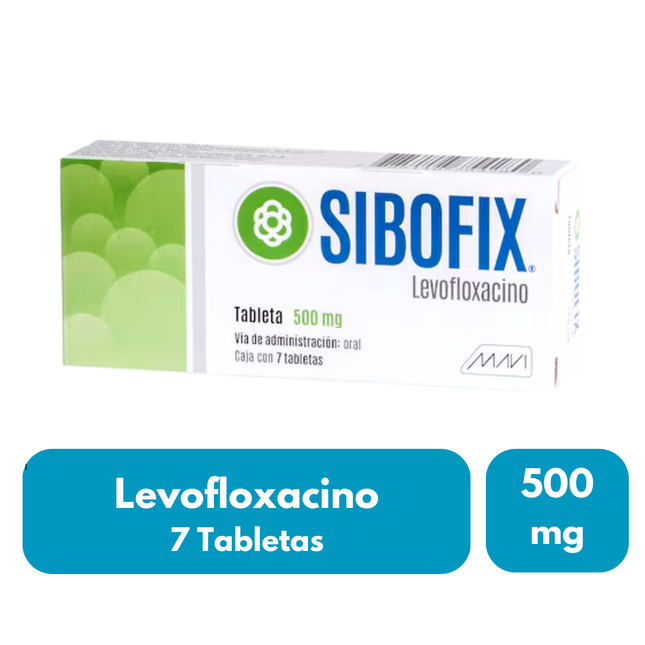 Sibofix  (Levofloxacino) 500 mg Caja con 7 Tabletas Mavi