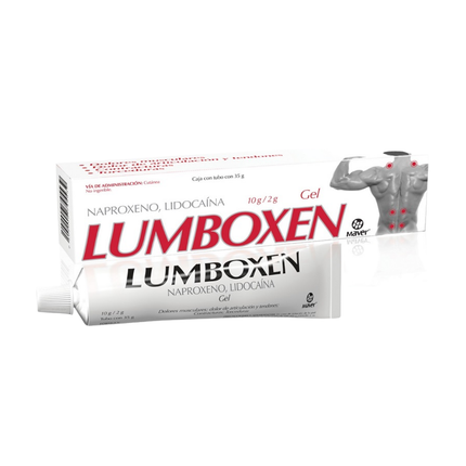 Lumboxen Gel "Rojo" Naproxeno/Lidocaína 10g/2g Tubo c/35g