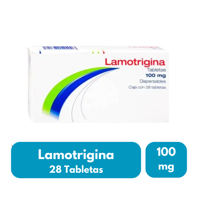 Lamotrigina 100 mg Dispersable Caja con 28 Tabletas