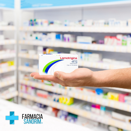 Lamotrigina 100 mg Dispersable Caja con 28 Tabletas