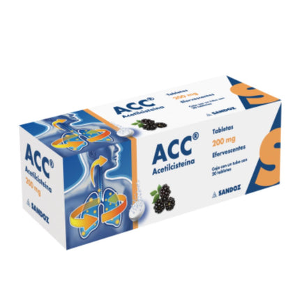 ACC (Acetilcisteina) 200 mg Caja con 20 Tabletas Efervescentes