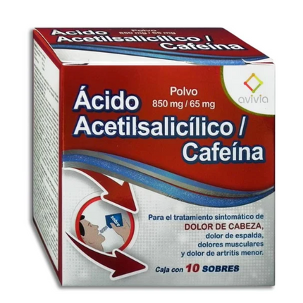 Acido Acetilsalicílico 850 mg Cafeína 65 mg Polvo Caja con 10 Sobres