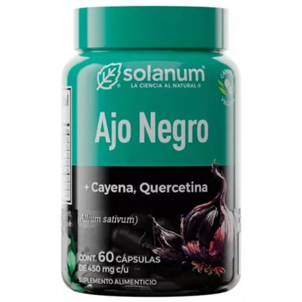 Ajo Negro Cayena Quercetina Solanum Frasco 60 Cápsulas