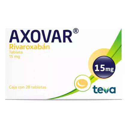 Axovar (Rivaroxaban) 15 mg Caja con 28 Tabletas