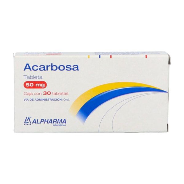 Acarbosa 50 mg Caja con 30 Tabletas
