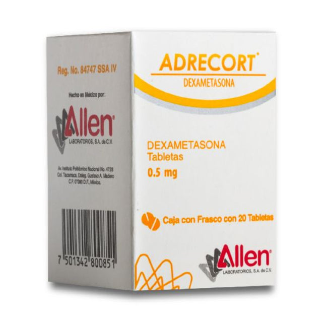Adrecort (Dexametasona) 0.5 mg Caja con 20 Tabletas