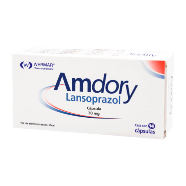 Amdory (Lansoprazol) 30 mg Caja con 14 Cápsulas