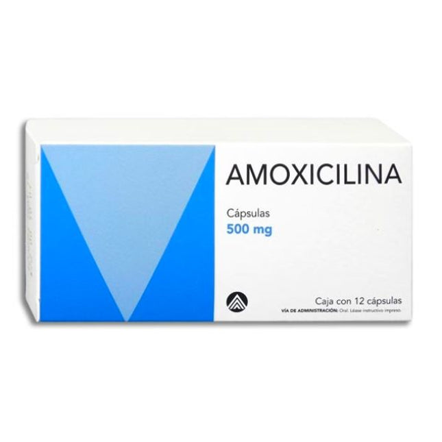 Amoxicilina 500 mg Caja con 12 Cápsulas