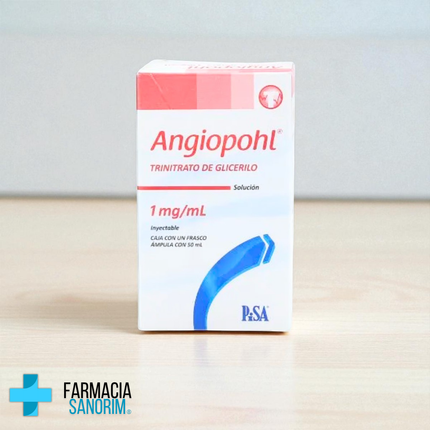 Trinitrato de Glicerilo 1/mg/ml Angiopohl Solución Inyectable Ampolleta de 50 ml