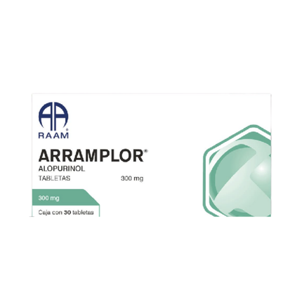 Arramplor (Alopurinol) 300 mg Caja  con 30 Tabletas