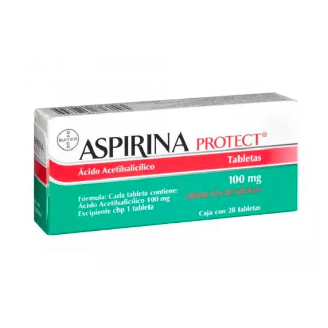 Aspirina Protec 100 mg Caja con 28 Tabletas