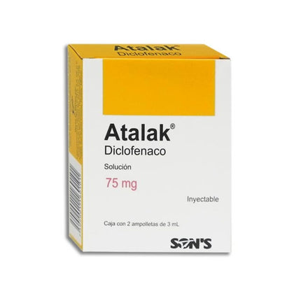 Atalak Diclofenaco 75 mg Solucion Inyectable Caja con 2 Ampolletas