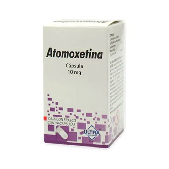 Atomoxetina 10 mg Caja con Frasco con 14 Cápsulas