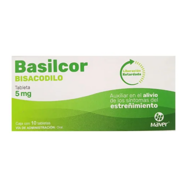 Basilcor Bisacodilo 5 mg Caja con 10 Tabletas Maver
